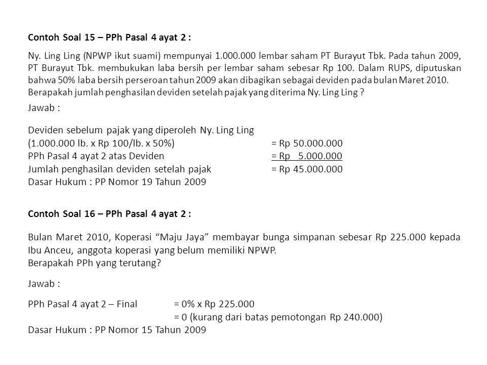 Materi Dan Contoh Soal Pph Pasal Ayat Materi Soal